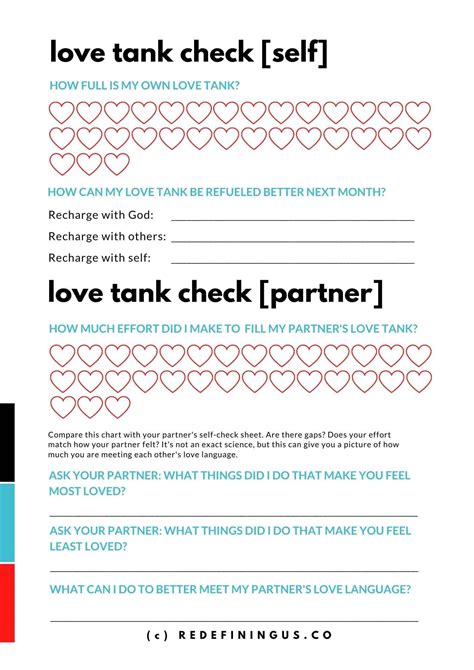 Love Tank Check Free Relationship Worksheet Relationship Worksheets Marriage Counseling
