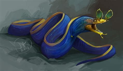 Jonathan Kuo Artwork Blue Ribbon Eel Fantasy Creatures Art Mythical Creatures Art Creature