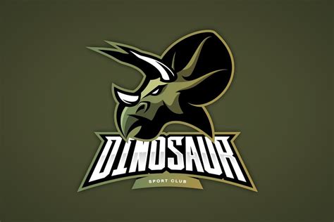 Dinosaur Mascot Sport Logo Design Pre Designed Illustrator Graphics ~ Creative Market