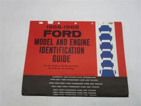 Vintage 1956 1965 Ford Model And Engine Identification Guide 999