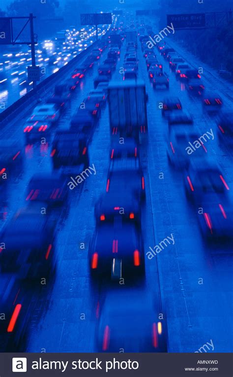 Traffic On Highway Los Angeles California Usa Stock Photo Alamy