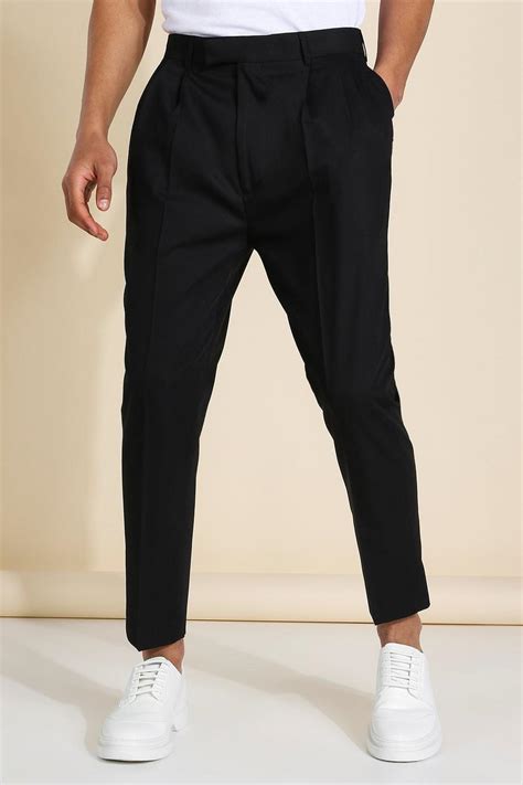 High Rise Tapered Crop Tailored Trouser Boohoo