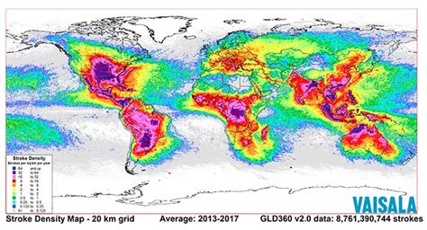 Where Almost 9 Billion Lightning Strikes In 5 Years Have Happened On