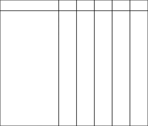 Blank 6 Column Chart Template