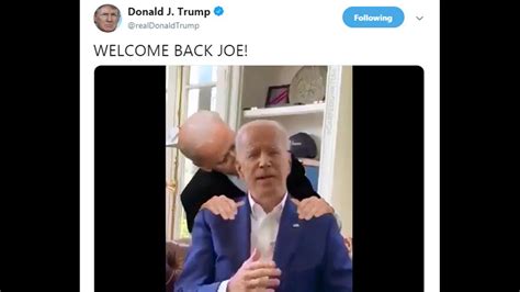 president trump tweets spoof making fun of biden