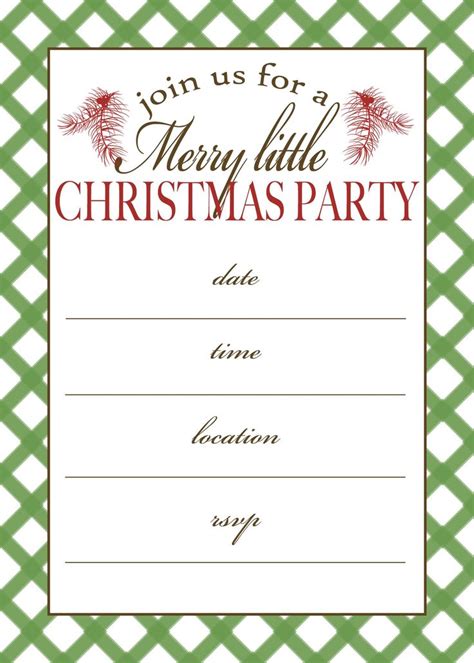 Free Printable Childrens Christmas Party Invitations