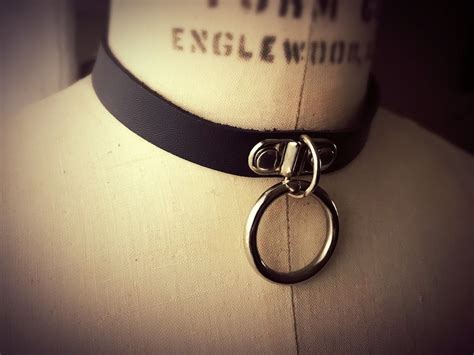 O Ring Black Bdsm Collar Ddlg Or Submissive Collar A Kitten Etsy