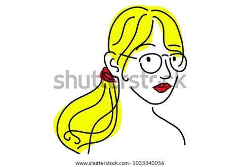 Continuous Line Drawing Women Wearing Glasses Stock Vector Royalty Free 1033340056 Shutterstock