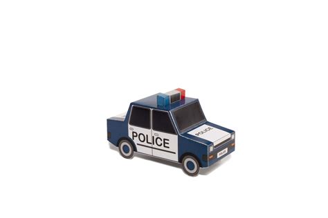 Tiny Police Car Paper Model Paper Models Police Cars Toy Car