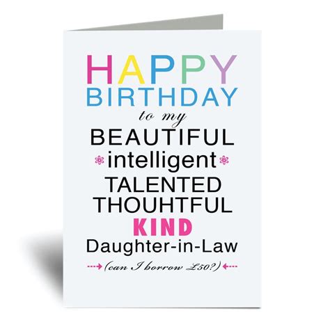 Daughter In Law Birthday Card Happy Birthday Daughter In Law Etsy