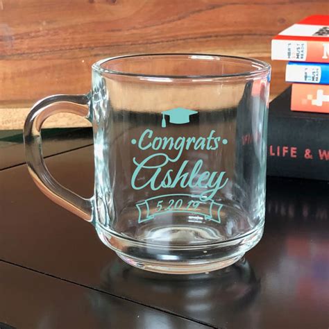 Set Of 24 Congrats Personalized Clear Coffee Mug Favors Etsy