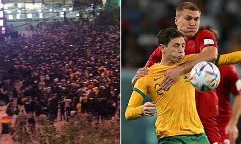 Socceroos Fans Descend On Federation Square In Their Thousands As Hopeful Supporters Set Their