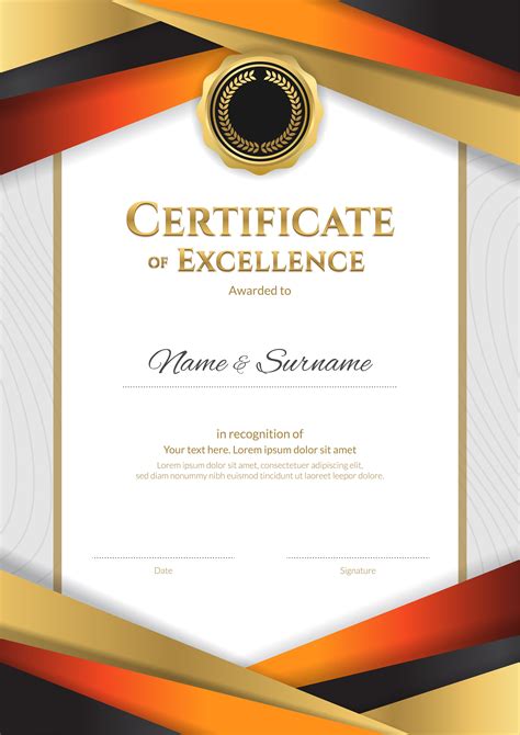 Modern Certificate Template With Elegant Border Frame Diploma D Stock Vrogue