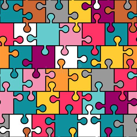 Need additional center pieces but don't need the border pieces? Colorful Puzzle Seamless Pattern Stock Vector ...