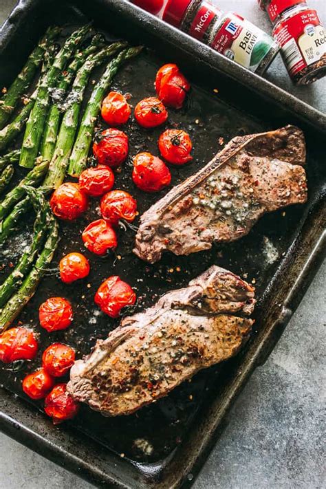 A juicy pink steak with roasted potatoes and what's not to love? Steak & Veggies Sheet Pan Dinner Recipe | Easy Sirloin ...