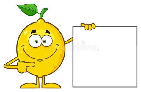Smiling Yellow Lemon Fresh Fruit With Green Leaf Cartoon Mascot
