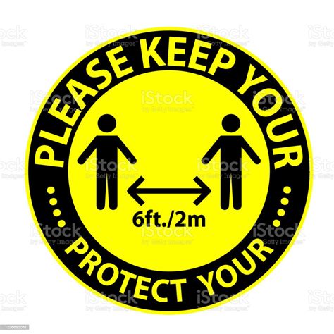 Please Keep Your Distanceprotect Your Social Distancing Sign Isolate On