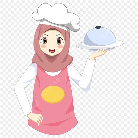 Koki Vektor Untuk Wanita Muslimah Jilbab Vektor Koki Chef Hijab PNG