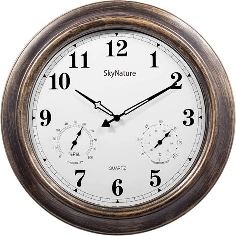 Skynature Large Outdoor Clocks With Thermometer And Hygrometer 18