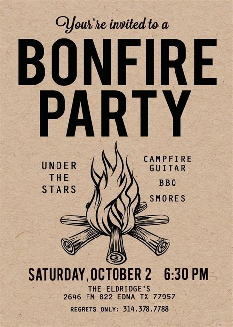 Free Printable Bonfire Invitation Template Inspirational Handmade