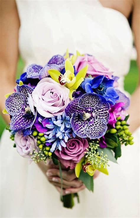 bright and unique bridal bouquet