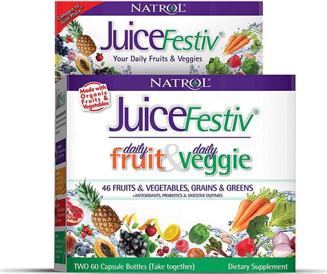 Natrol Juicefestiv Daily Fruits And Veggies Capsules With Selenoexcell