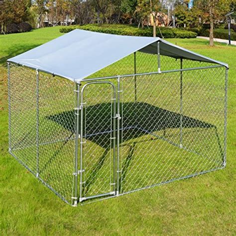 Giantex Large Pet Dog Run House Kennel Shade Cage Roof Cover Backyard