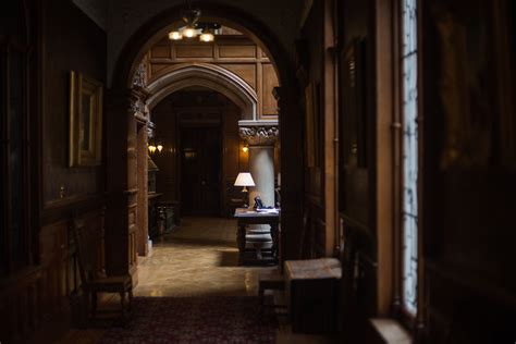 The Baronial Wood Panelled Interior Of Skibo Castle In The Scottish