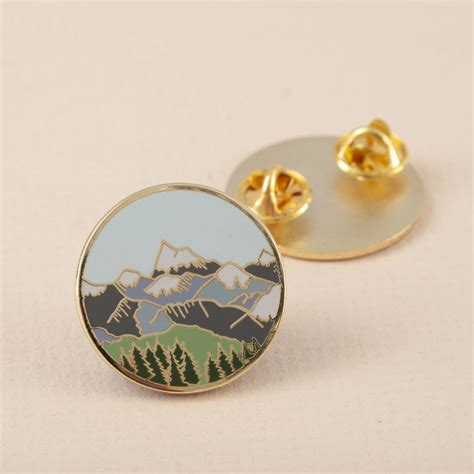 Alpine Scene Mountain Enamel Pin By Little Paisley Designs