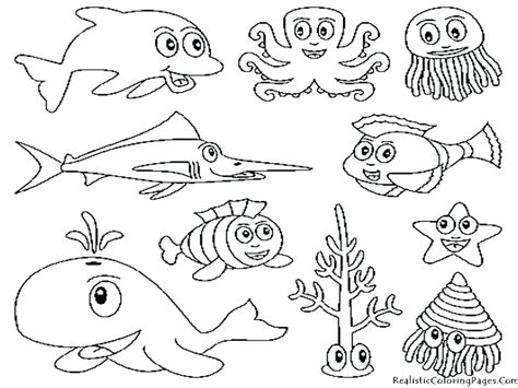 Ocean Animals Coloring Pages For Preschool At Free