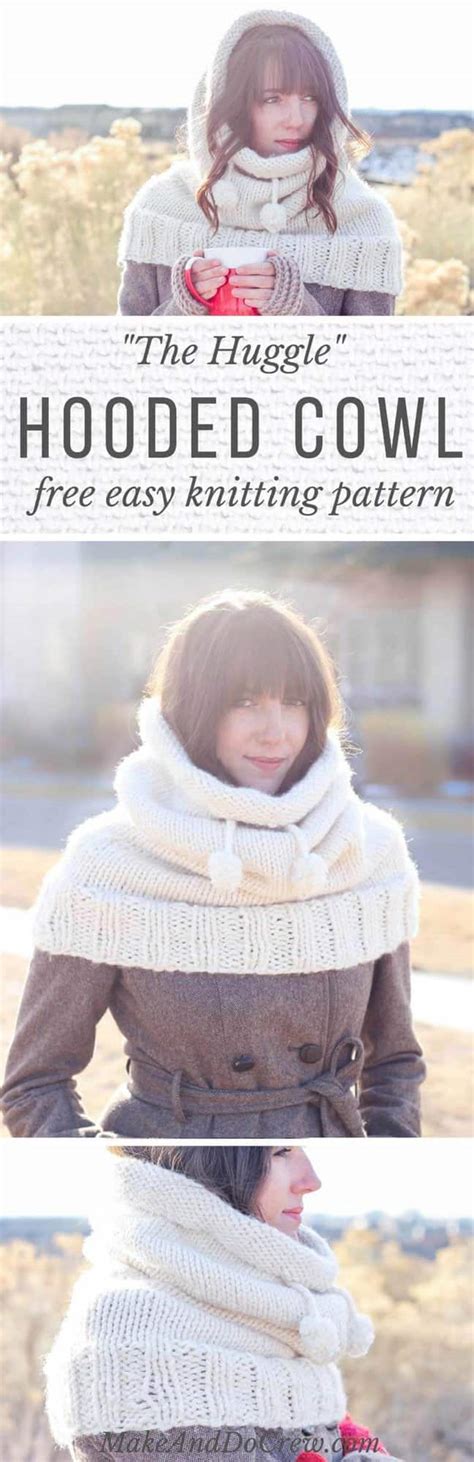 Knit Hooded Cowl Free Knitting Pattern Make And Do Crew