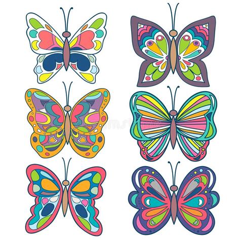 Butterfly Set Colorful Beautiful Butterfly Collection Butterfly On