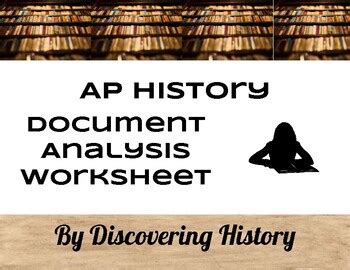 You may work in pairs to examine this photo. AP History Document Analysis Worksheet by Discovering ...