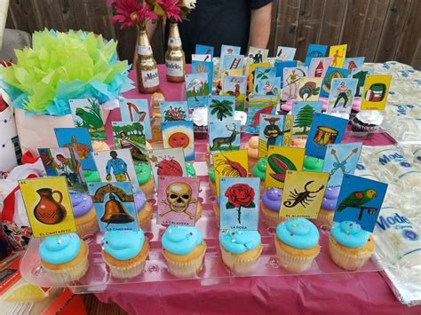 Loteria Cupcakes Mexican Birthday Parties Mexican Party Theme Mexican Party Decorations