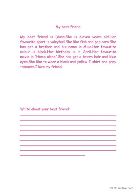My Best Friend English Esl Worksheets Pdf And Doc