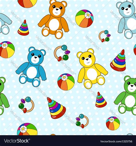 Seamless Pattern With Toys Royalty Free Vector Image