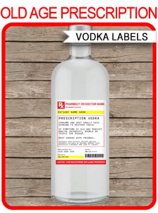 Fill prescription bottle label template: Prescription Vodka Labels Archives | SIMONEmadeit Party Printables
