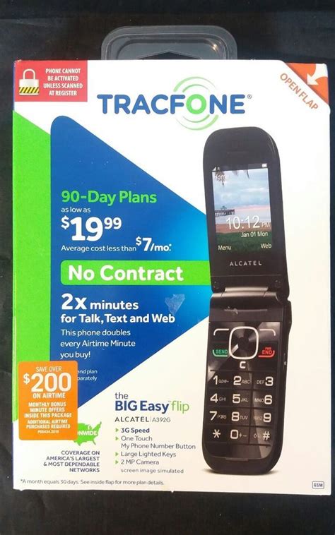 Alcatel One Touch A382g Black Tracfone Cellular Phone For Sale
