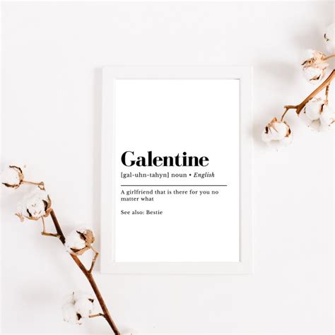 galentine definition art print valentines t printable etsy