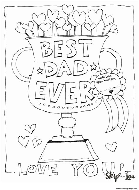 Best Dad Ever Love You Fathers Day Coloring Page Printable