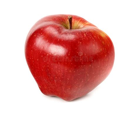 One Red Apple Isolated On White Background Stock Image Image Of High