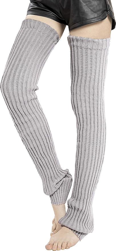 Leotruny Womens Winter Thick Knit Extra Long Thigh High Leg Warmers