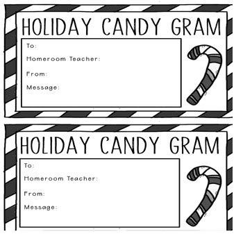 Perfect to give to your teacher for teacher appreciation week, last day of school, birthday or christmas! Holiday Candy Gram by My Sweet Seconds | Teachers Pay Teachers