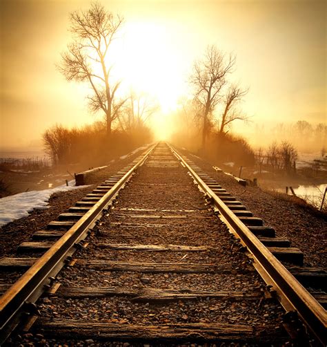 Railroad Tracks Sunrise Clint Losee Photography