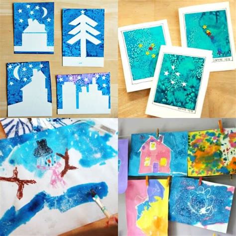 A Starry Night Sky Painting With Watercolors And Salt Easy For All Ages