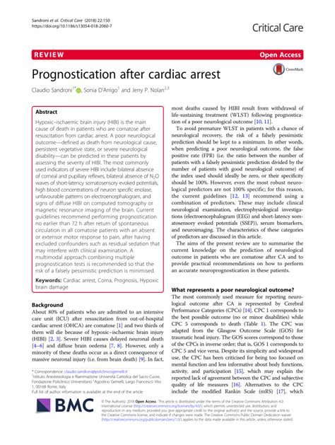 Pdf Prognostication After Cardiac Arrest