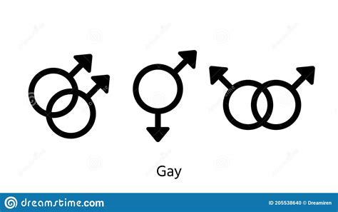 Gay Gender Symbols Homosexual Orientation Signs Vector Illustration