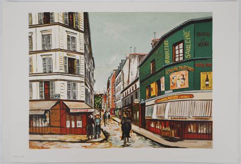 Maurice Utrillo Daprès Rue Seveste à Montmartre Lithographie