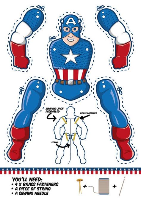 Captain America Goes Jumping Jack M Gulin Papercrafts Prints And