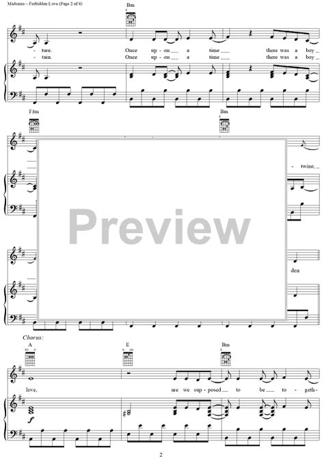 Forbidden Love Sheet Music By Madonna For Pianovocalchords Sheet Music Now